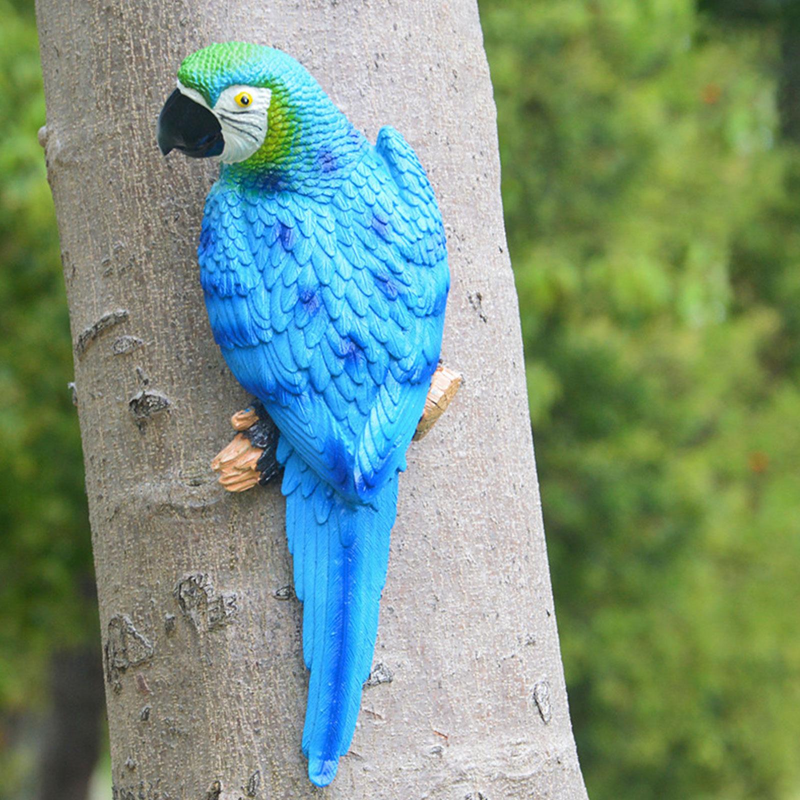 Resin Art Tree - 2 Pieces Parrot Figurines Yard Art