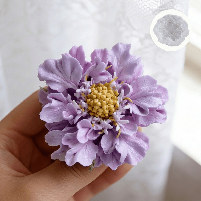 Resin Artist - 1 Dreamy Blue Potted Flower Silicone