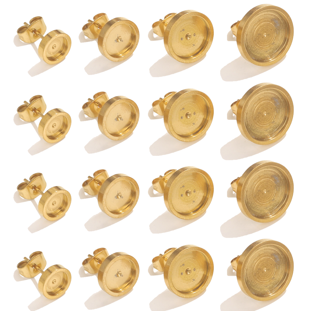 Resin Art Essentials - 10pcs Stainless Steel Gold Earring Stud
