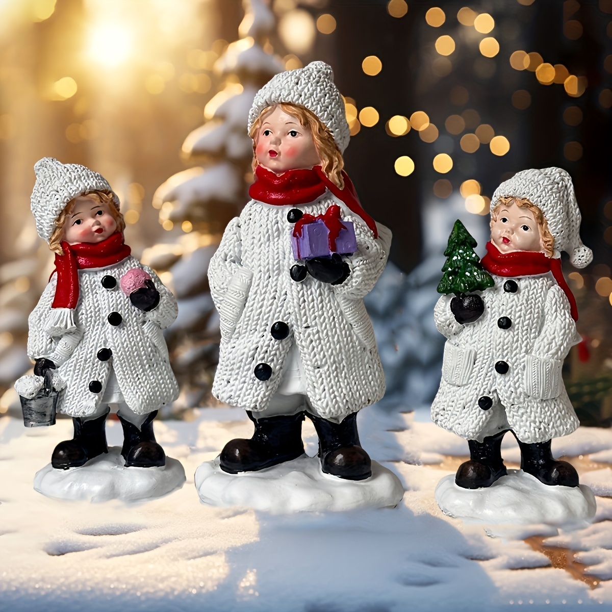 Gorgeous Snowman Resin Statue  - Resin Art Tree 评论和价格