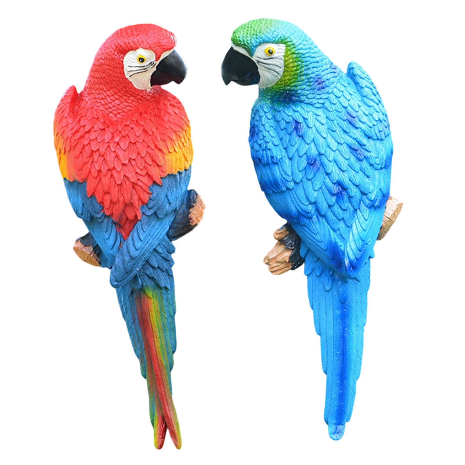 2 Pieces Parrot Figurines Yard - Resin Art Tree 评论和价格