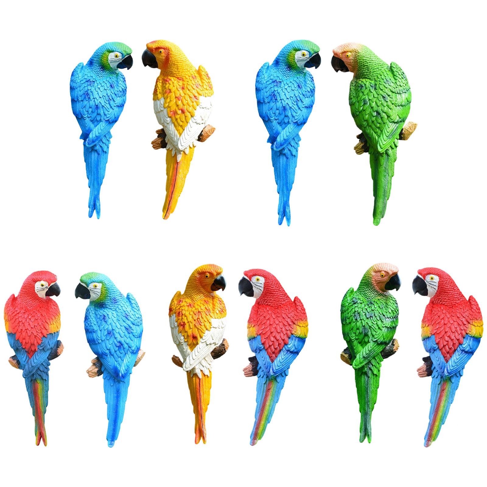 2 Pieces Parrot Figurines Yard - Resin Art Tree 评论和价格