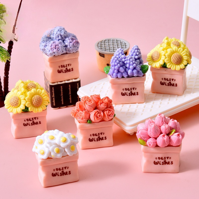 Mini Flower Pot Plant Sunflowe - Resin Art Tree 评论和价格