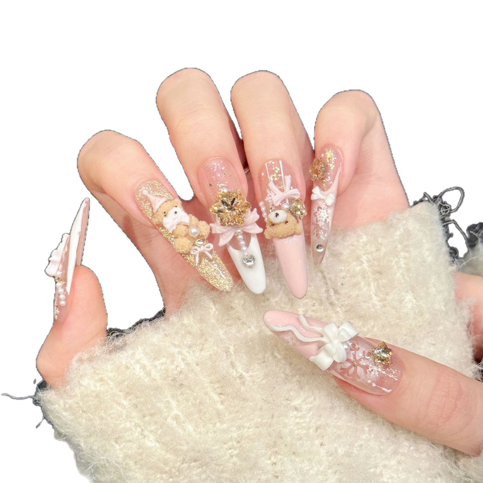 10Pcs Handmade Press On Nails  - Resin Art Glue 评论和价格