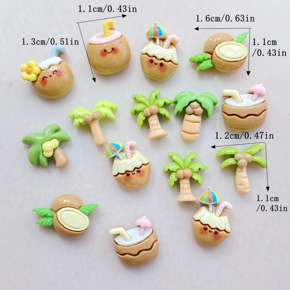 20Pcs Cute Cartoon Coconut Dri - Resin Art Tree 评论和价格