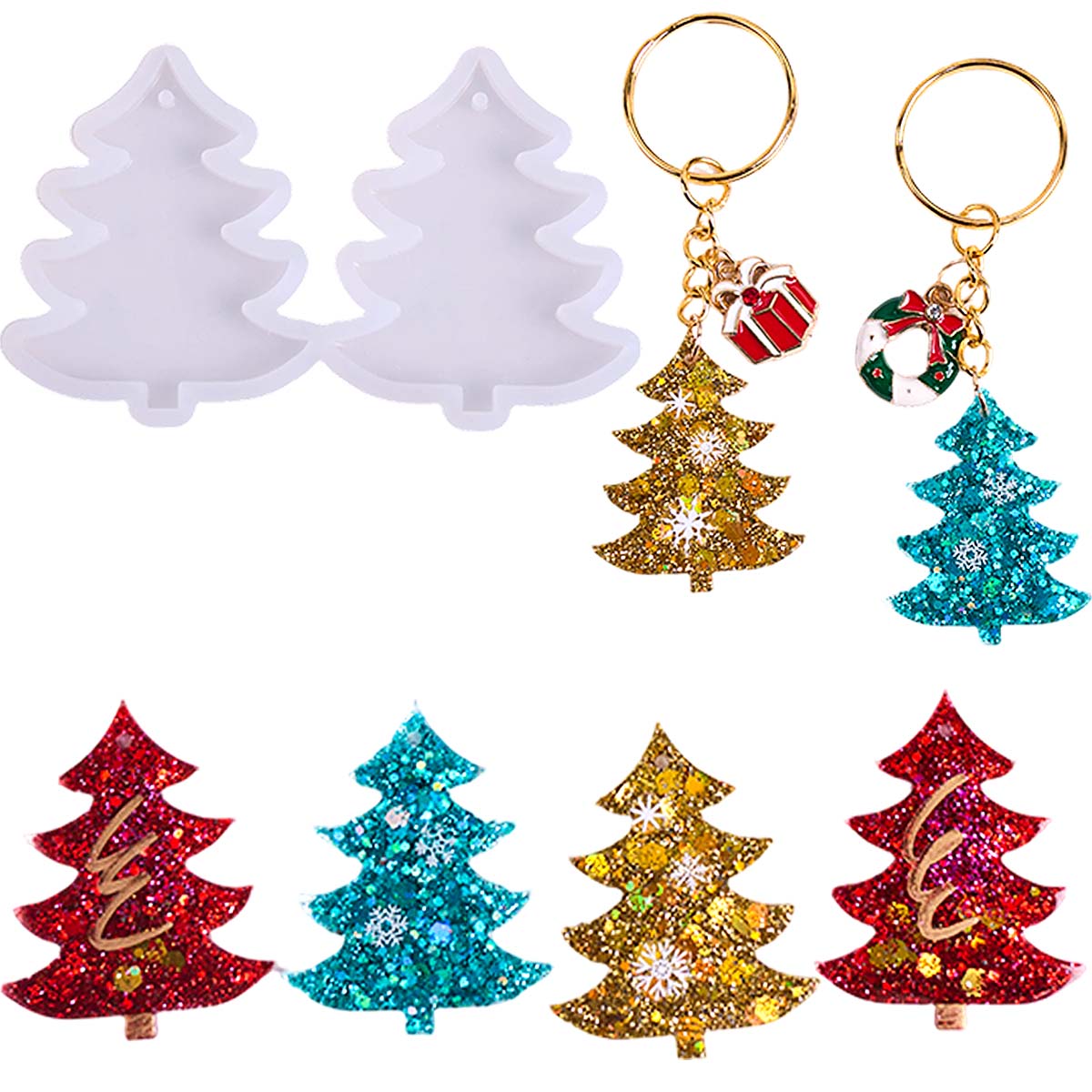 3D Christmas Tree Pendant Sili - Resin Art Mold 评论和价格