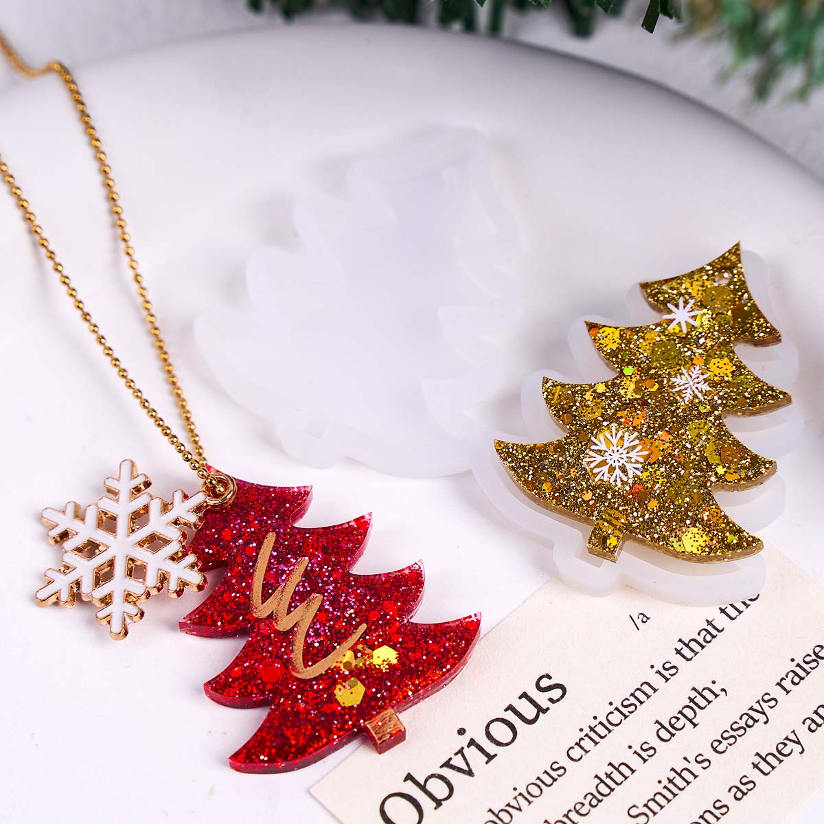 3D Christmas Tree Pendant Sili - Resin Art Mold 评论和价格
