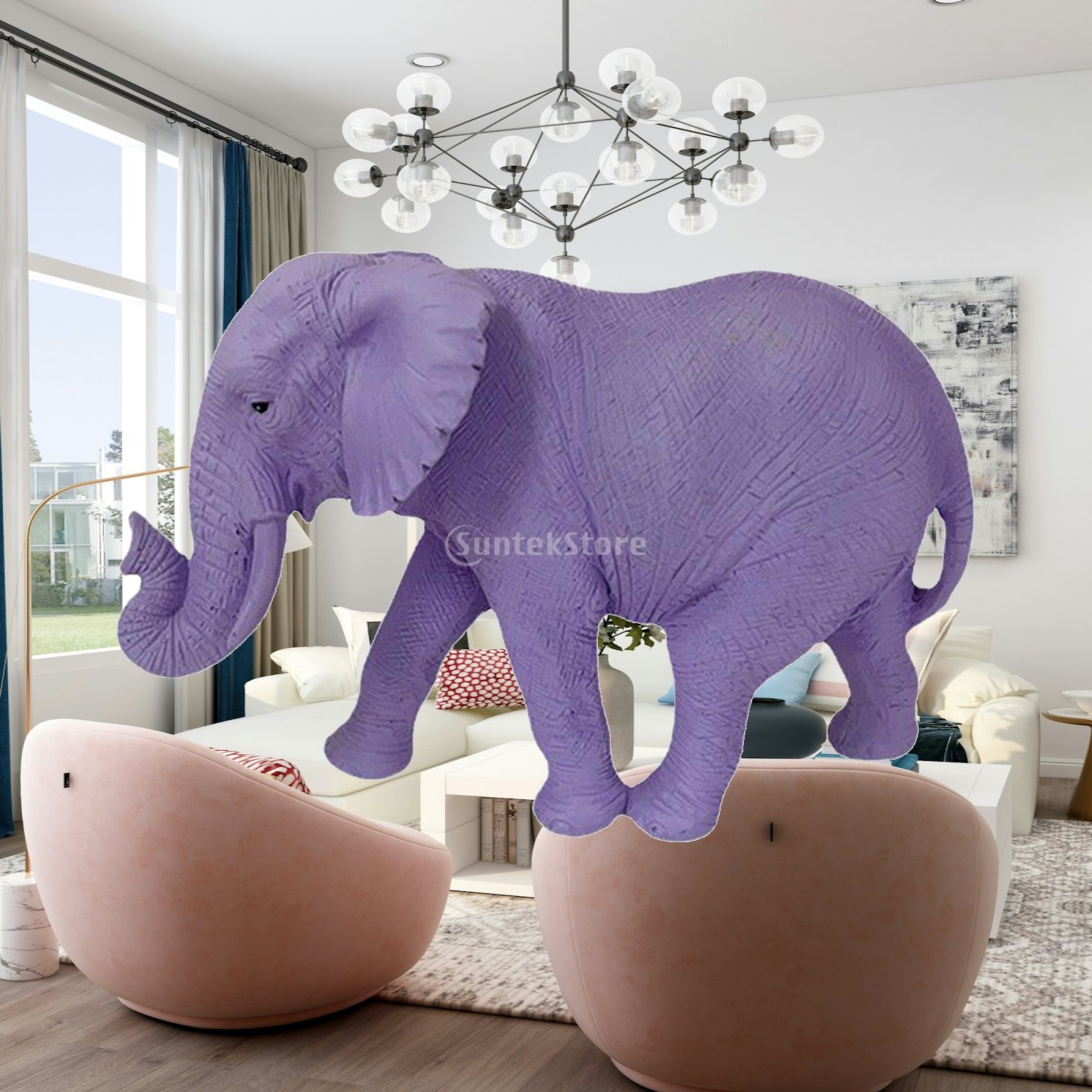 Elephant Statue Table Art Elep - Resin Art Dining Table 评论和价格