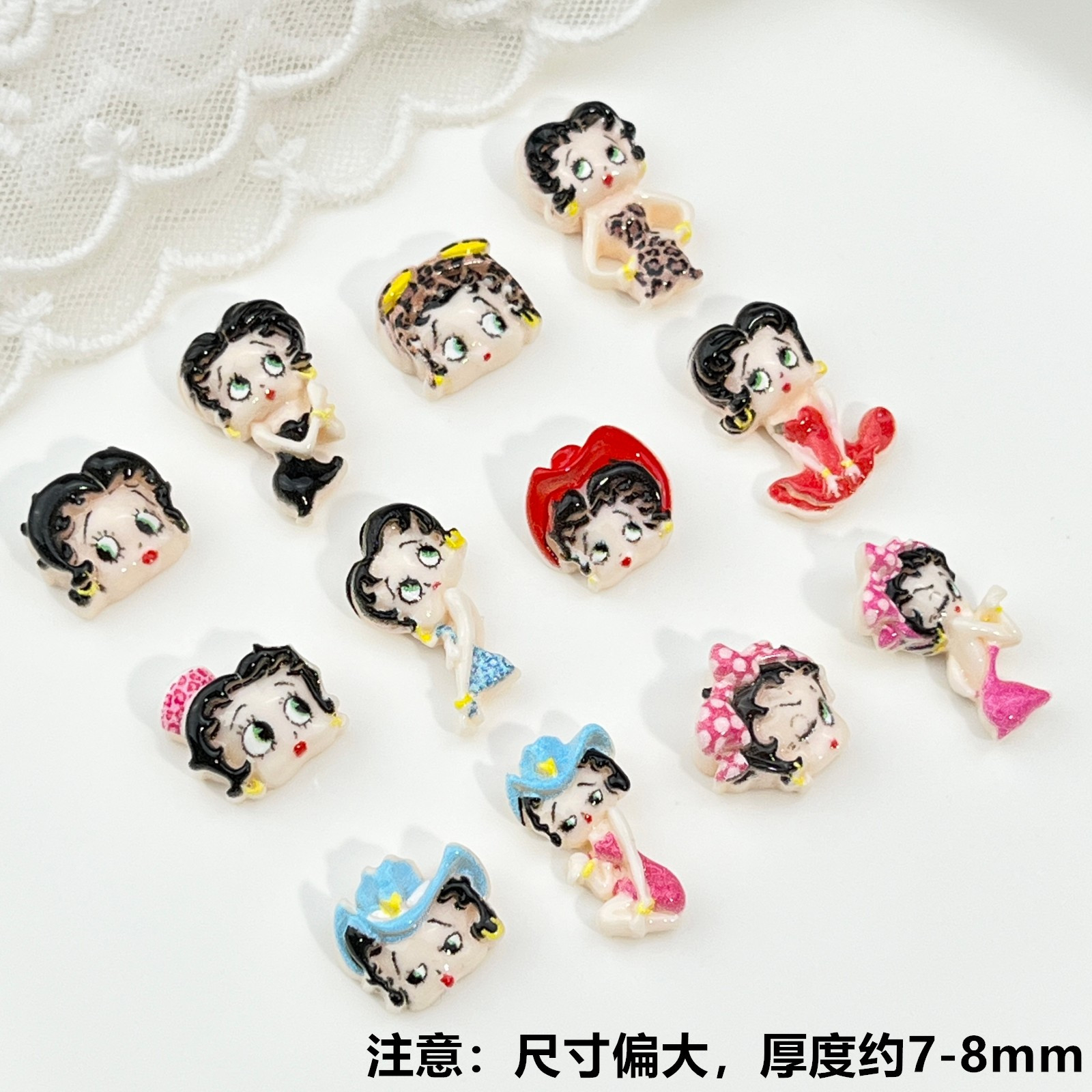 100pcs Cartoon Betty Nail Art  - Resin Art Diy 评论和价格