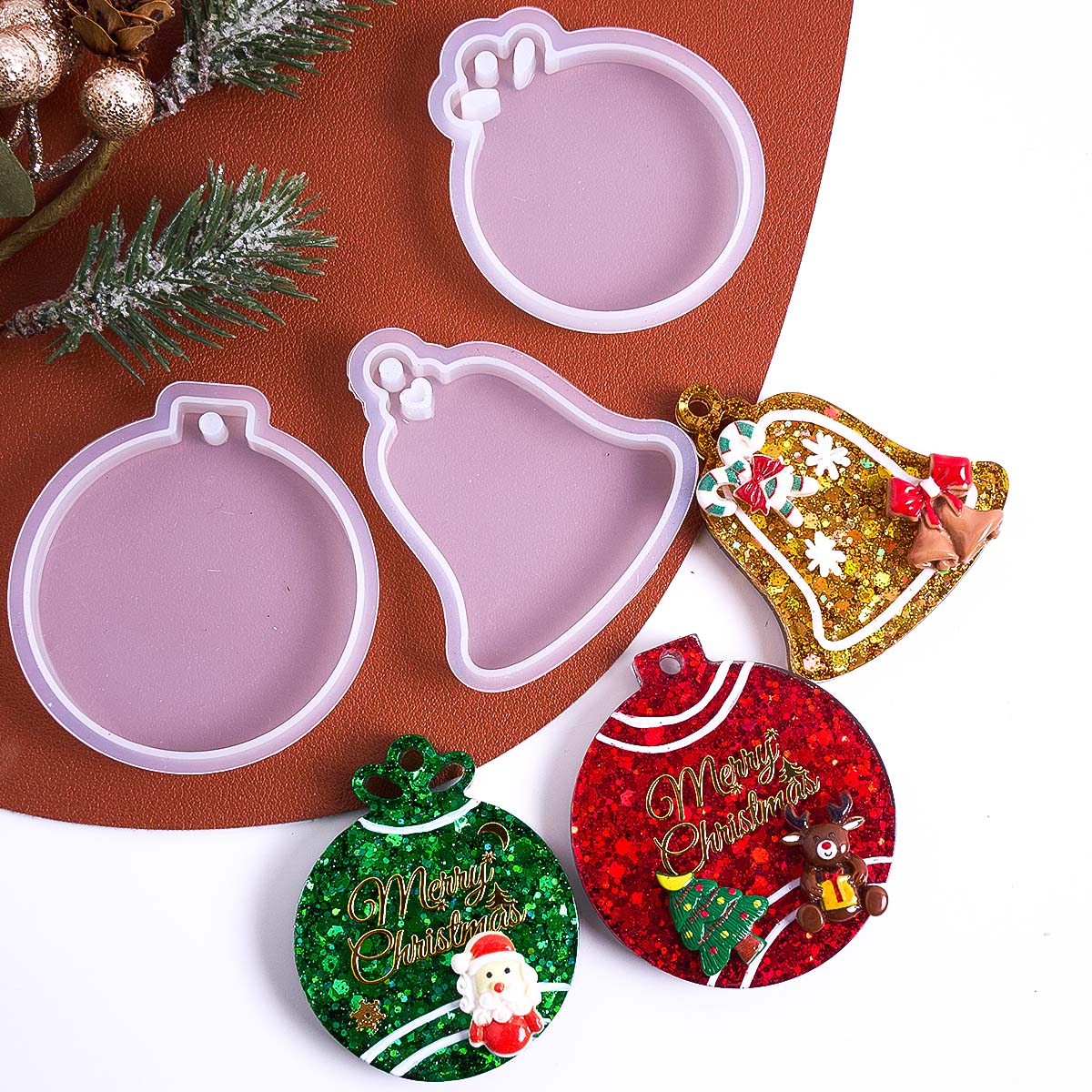 Xmas Tag Pendant Silicone Mold - Resin Art Mold 评论和价格
