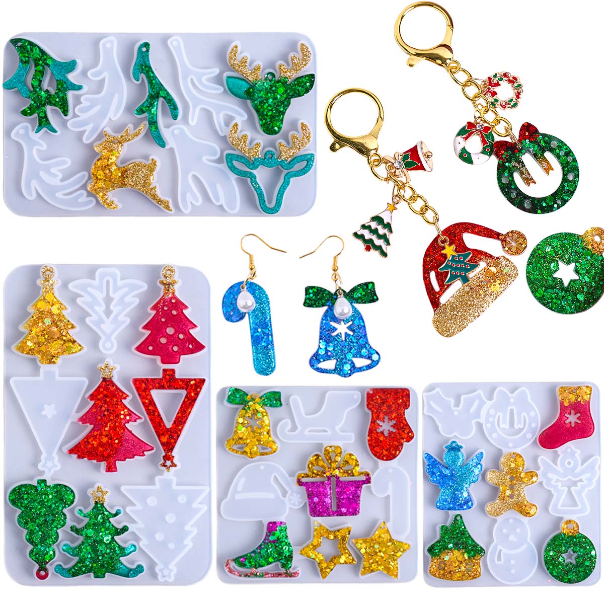 Christmas Earring Pendant Sili - Resin Art Mold 评论和价格