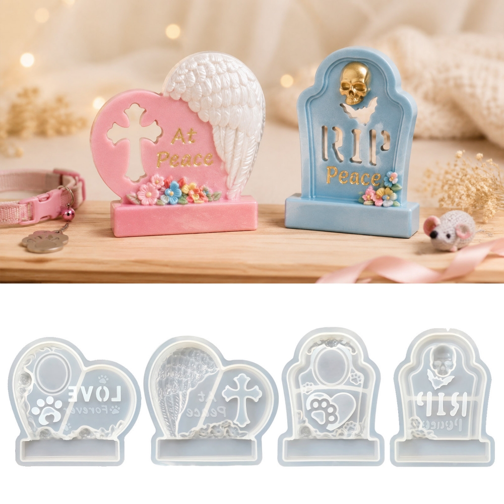 S0304 Heart-Shaped Tombstone M - Resin Art Mold 评论和价格