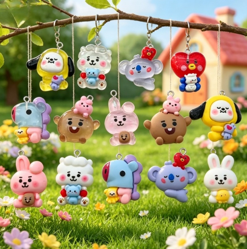 7pcs BT21 Resin Cartoon Charm  - Resin Art Essentials 评论和价格