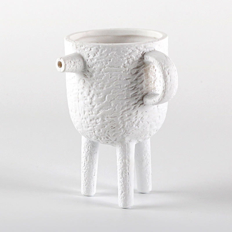 Modern Art Handle Kettle Vase, - Resin Art Dining Table 评论和价格