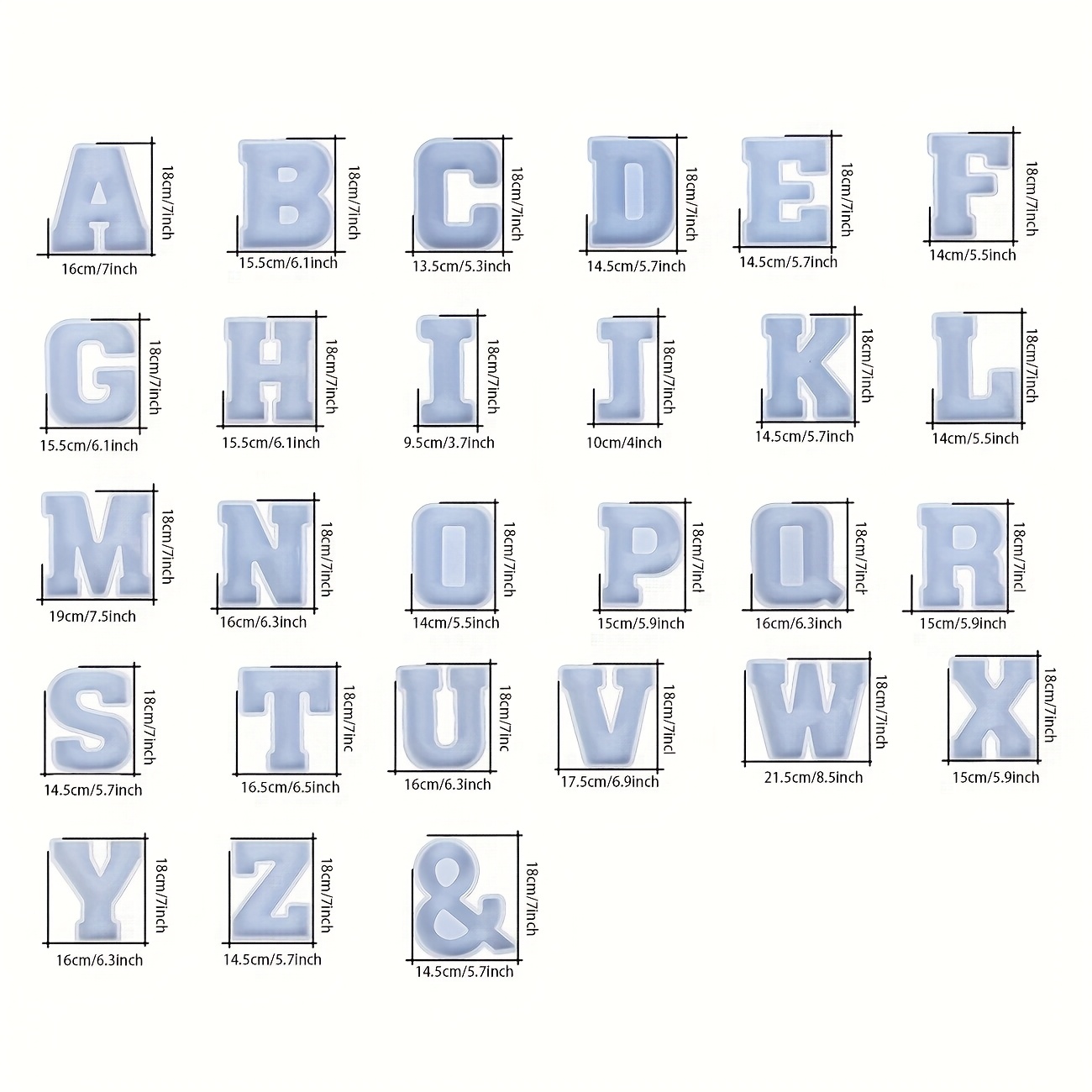 7-Inch Large Letter Resin Mold - Resin Art Mold 评论和价格