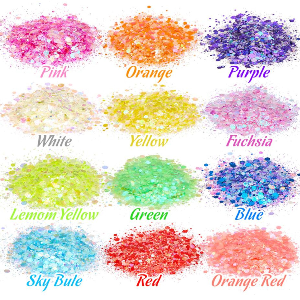 24 Colors Luminous Sequins Glo - Glitter Powder Resin 评论和价格