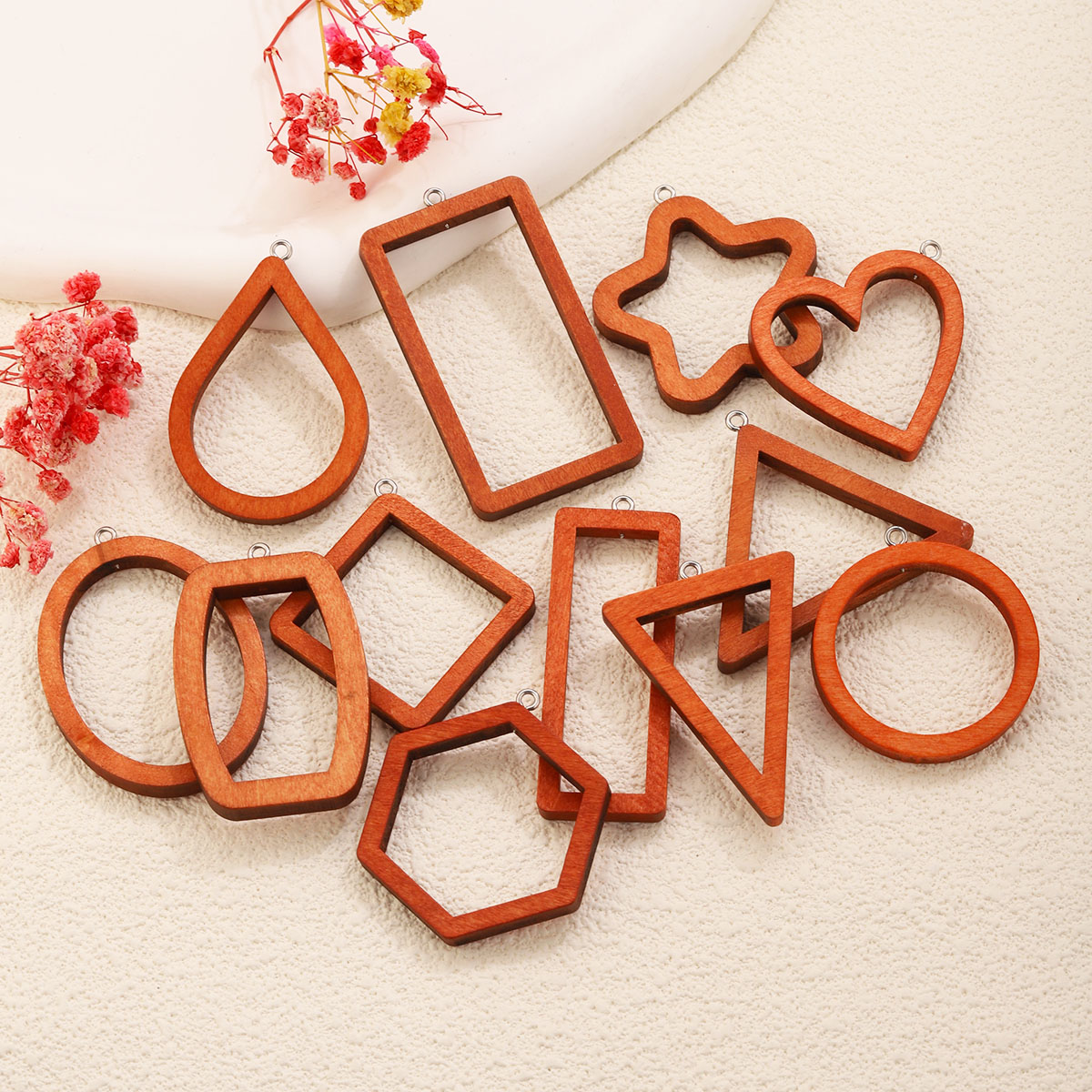 10PCS Triangle Rectangle Wood  - Resin Art Essentials 评论和价格