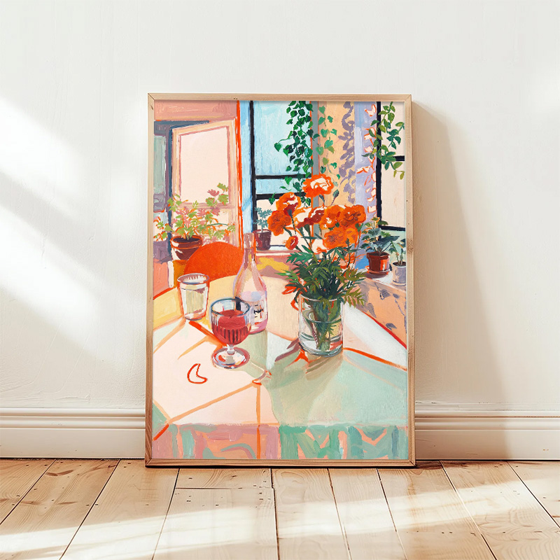 Colorful Impressionist Wall Ar - Resin Art Dining Table 评论和价格